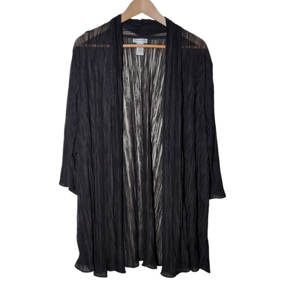 Catherines Sheer Open Cardigan Womens 2X 22/24W Textured Lightweight - Picture 1 of 5